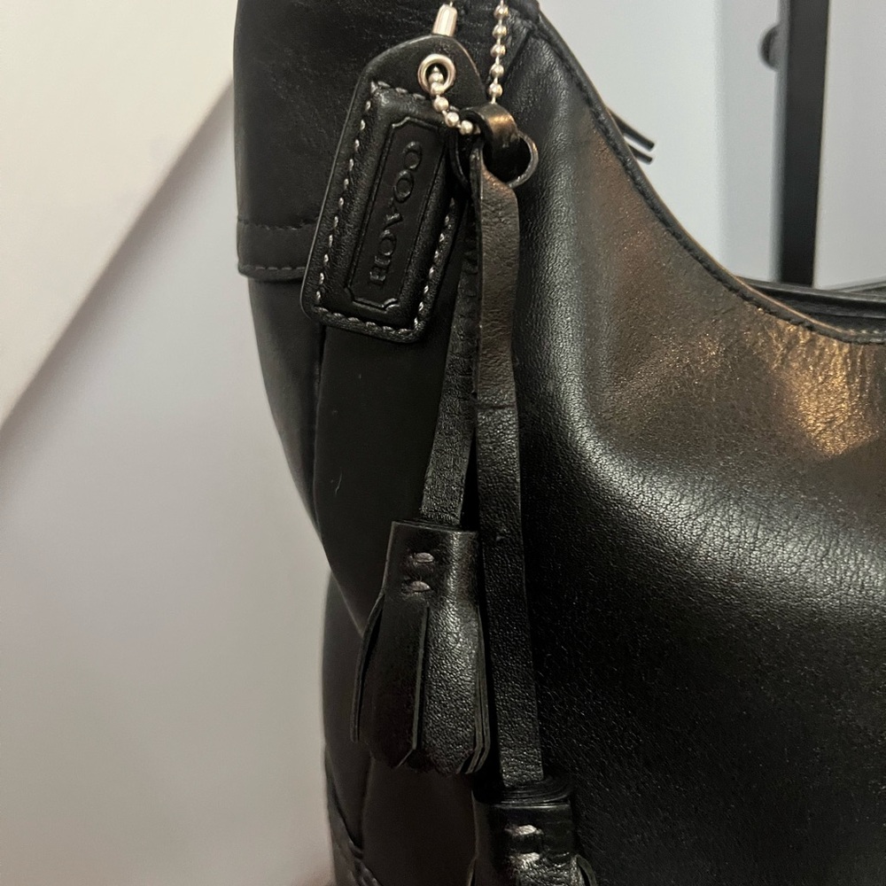 Vintage Coach Hamilton Black Leather Hobo Bag - Picture 3 of 13